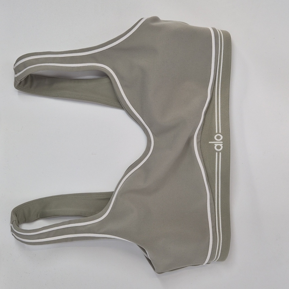 Alo Yoga Airbrush Heart Throb Bra Limestone Medium - Picture 3 of 8